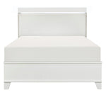 Kerren White Wood/Faux Leather Full Bed with LED