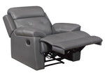 Lambent Dark Gray Leather Manual Recliner