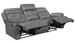 Lambent Dark Gray Leather Manual Recliner Sofa