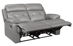 Lambent Gray Leather Manual Recliner Loveseat