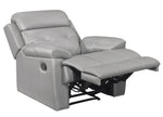 Lambent Silver-Gray Leather Manual Recliner