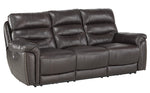 Lance Brown Leather Power Recliner Sofa