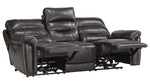 Lance Brown Leather Power Recliner Sofa