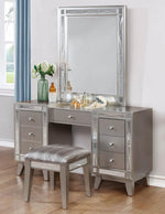 Leighton Metallic Mercury Wood Frame Vanity Mirror