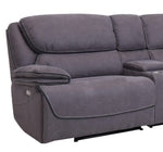 Levi 6-Pc Gray Fabric Power Recliner Sectional Sofa