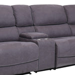 Levi 6-Pc Gray Fabric Power Recliner Sectional Sofa