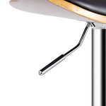 Luciana Walnut/Black PU Leather/Wood Swivel Bar Stool