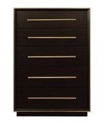 Luddington Smoked Peppercorn Wood 5-Drawer Chest