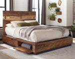 Madden Smokey Walnut Wood Queen Storage Bed (Oversized)