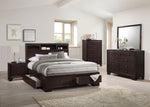 Madison II Espresso Wood King Storage Bed