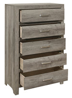 Mandan Gray Wood 5-Drawer Chest