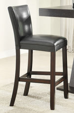 Mannes 2 Black Leatherette/Cappuccino Wood Bar Stools