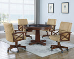 Marietta 5-Pc Tobacco Wood Game/Dining Table Set