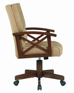 Marietta Tan Fabric/Tobacco Wood Game Chair