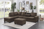 Maston 2-Pc Brown Fabric Reversible Sectional Sofa