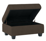 Maston Chocolate Fabric Ottoman with Storage