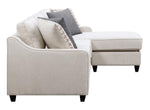 McLoughlin Cream Fabric Reversible Sectional Sofa