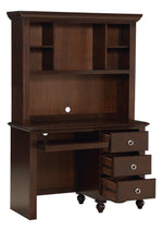 Meghan Espresso Wood Writing Desk with Hutch