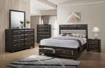 Melanie Espresso Wood King Bed with 2-Drawers