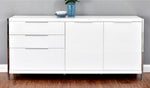 Melissa White Wood/Chrome Accent Cabinet