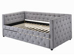 Mockern Grey Linen-Like Twin Daybed with Trundle