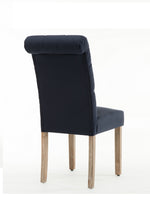 Natalie 2 Blue Linen Fabric Side Chairs