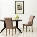 Natalie 2 Brown Linen Fabric Side Chairs