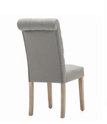 Natalie 2 Grey Linen Fabric Side Chairs