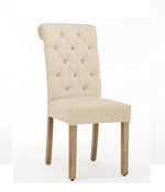 Natalie 2 Ivory Linen Fabric Side Chairs