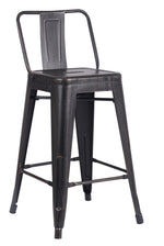 Norina 2 Distressed Black Metal Counter Height Stools