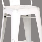 Norina 2 Distressed White Metal Barstools w/Bucket Back