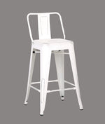 Norina 2 Distressed White Metal Counter Height Stools