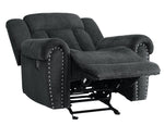 Nutmeg Charcoal Gray Fabric Manual Recliner