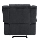 Nutmeg Charcoal Gray Fabric Manual Recliner