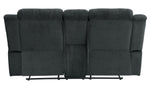 Nutmeg Charcoal Manual Recliner Loveseat with Console