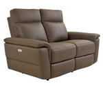 Olympia Raisin Leather Power Recliner Loveseat