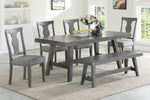 Ophelia II Gray Wood Dining Bench