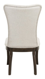 Oratorio 2 Off-White Fabric/Cherry Wood Side Chairs