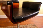 Orsola Cherry/ Black PU Leather Swivel Bar Stool