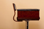 Orsola Cherry/ Black PU Leather Swivel Bar Stool