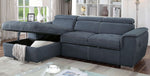 Patty Blue Gray LAF Sectional Sofa Bed w/USB