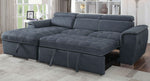 Patty Blue Gray LAF Sectional Sofa Bed w/USB