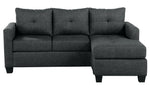 Phelps Dark Gray Fabric Reversible Sectional Sofa