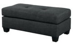 Phelps Dark Gray Fabric Ottoman