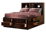 Phoenix 5-Pc Cappuccino Wood Cal King Bookcase Bedroom Set