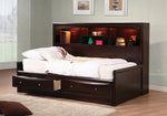 Phoenix Cappuccino Full Bookcase Storage Daybed