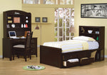 Phoenix Cappuccino Twin Bookcase Storage Bed