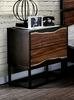 Fulton Dark Oak/Dark Walnut Wood Nightstand