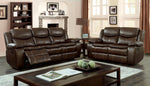 Pollux Brown Manual Recliner Loveseat