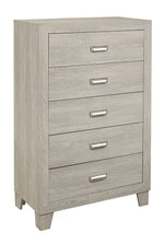 Quinby Light Brown Wood 5-Drawer Chest